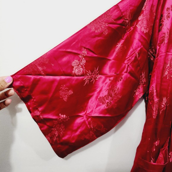 Golden Dragon Hand Embroidered Pure Silk Robe Deadstock NWT Vintage Kimono XL - Picture 5 of 12